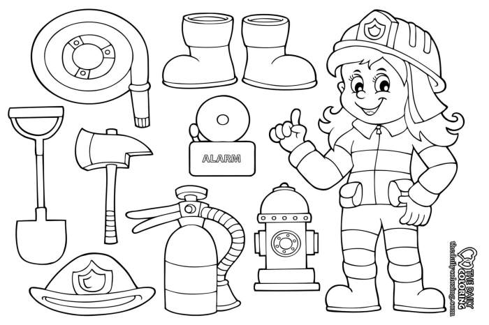 Fire fighter coloring pages