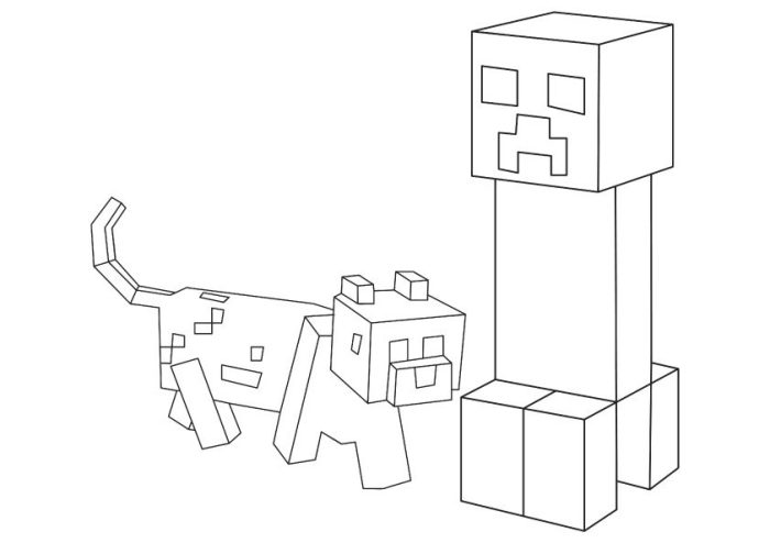 Creeper minecraft coloring page