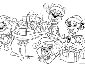 Coloring christmas pages patrol paw kids chase