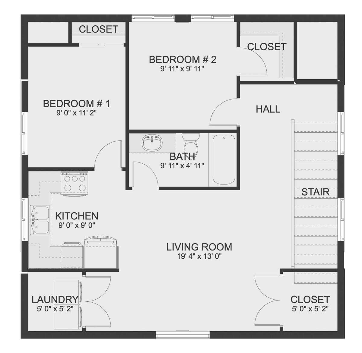 900 sq feet house design