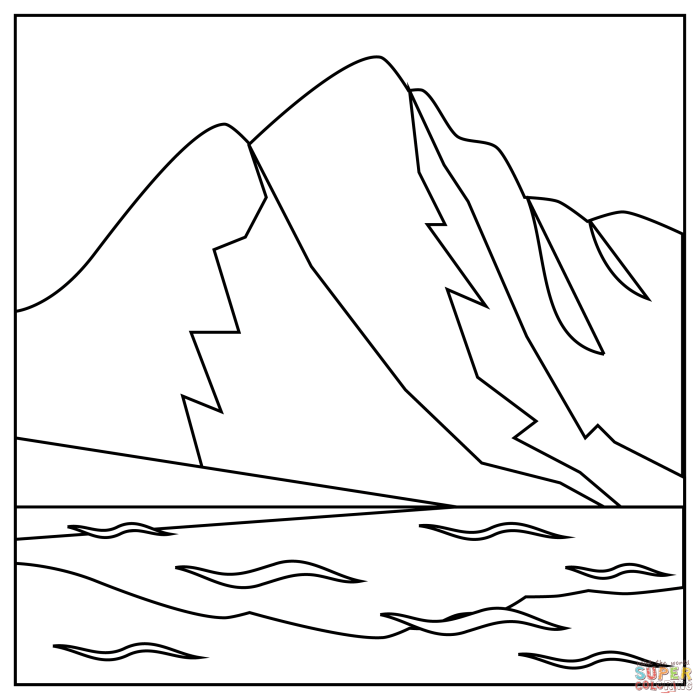 Mountains coloring page