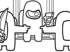 Humanized among us coloring pages