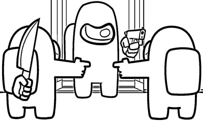 Humanized among us coloring pages