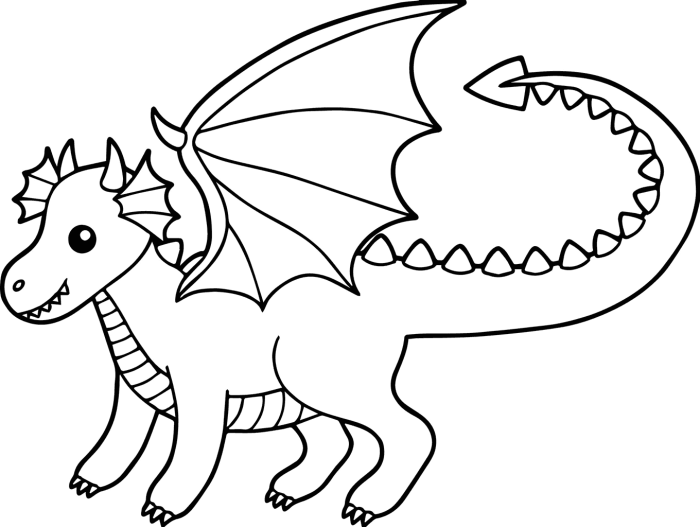 Dragon coloring page for kids