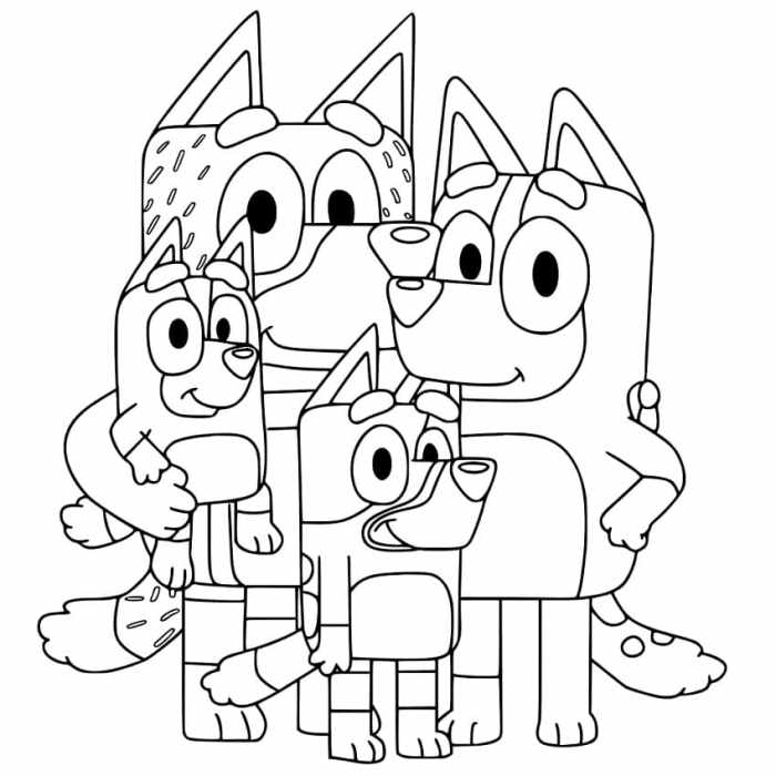 Printable coloring pages for kids bluey