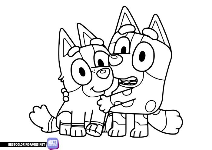 Printable coloring pages for kids bluey