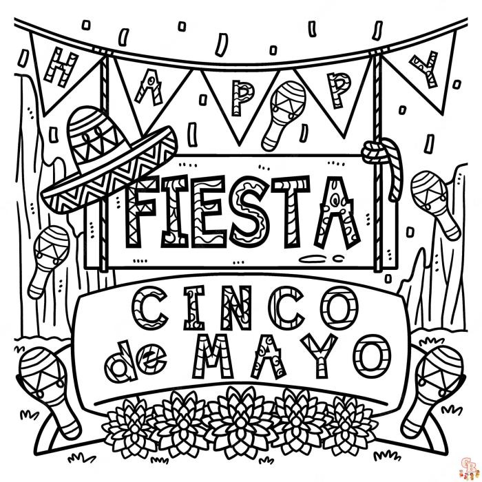 Cinco de mayo coloring pages for kids