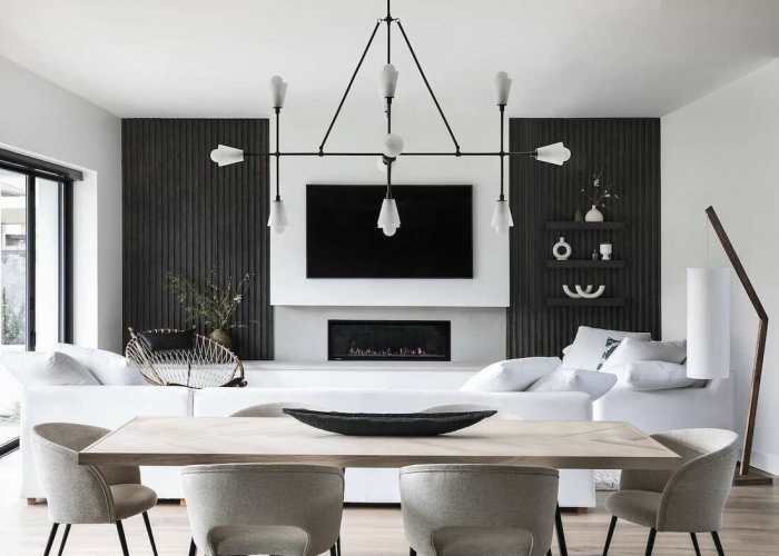 Black white house interior design