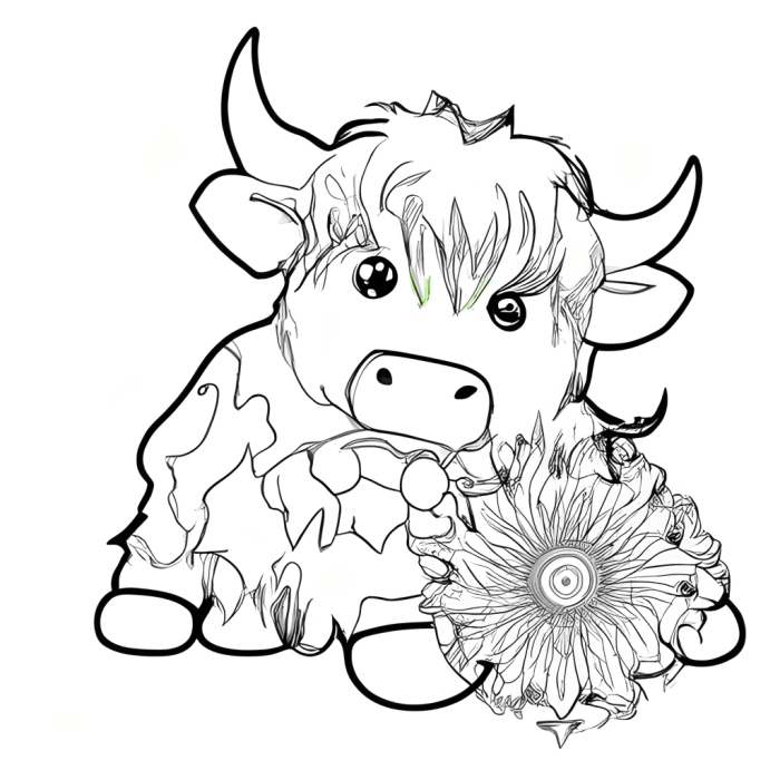 Cute cow coloring pages