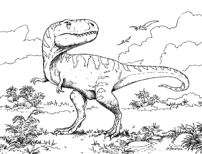 Dinosaur coloring pages kids