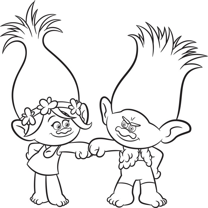 Printable trolls coloring pages