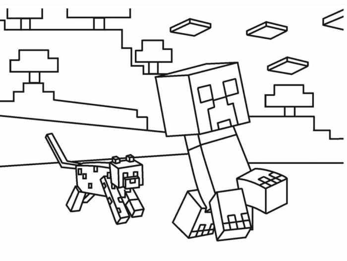 Creeper minecraft coloring page