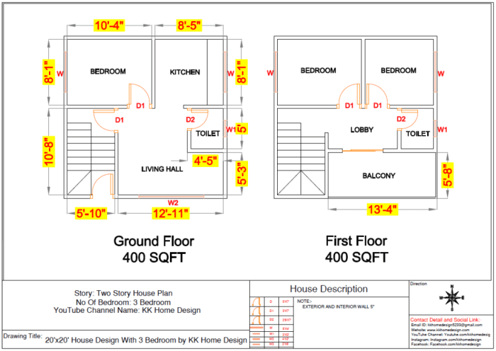 20 x 20 house design