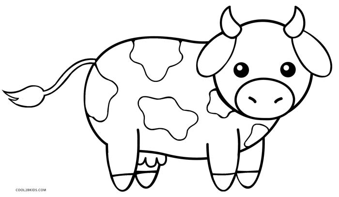 Cute cow coloring pages