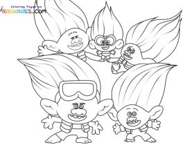 Printable trolls coloring pages