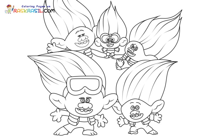 Printable trolls coloring pages