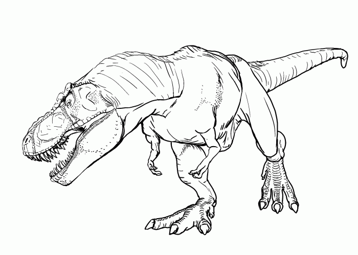 Realistic dinosaur coloring pages