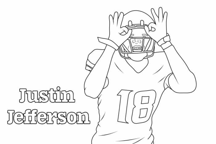 Football justin jefferson coloring pages