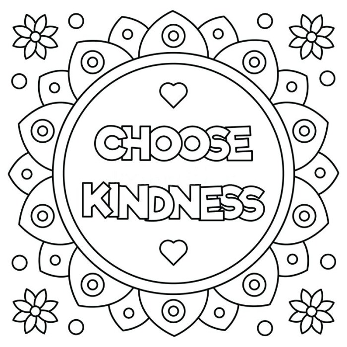 Kindness coloring page