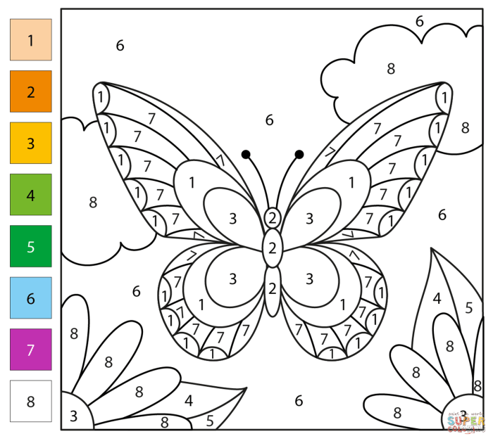 Printable color by number pages