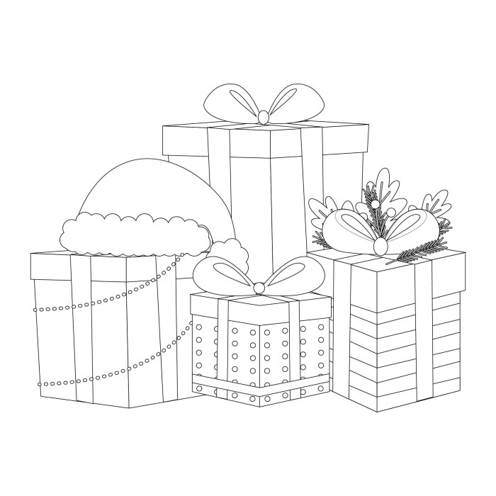 Present coloring pages