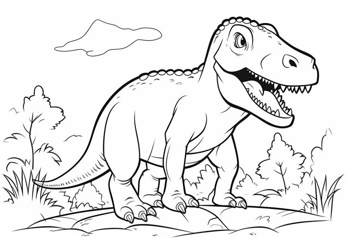 Realistic dinosaur coloring pages