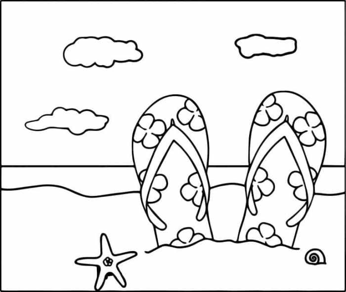 Coloring pages for kids beach