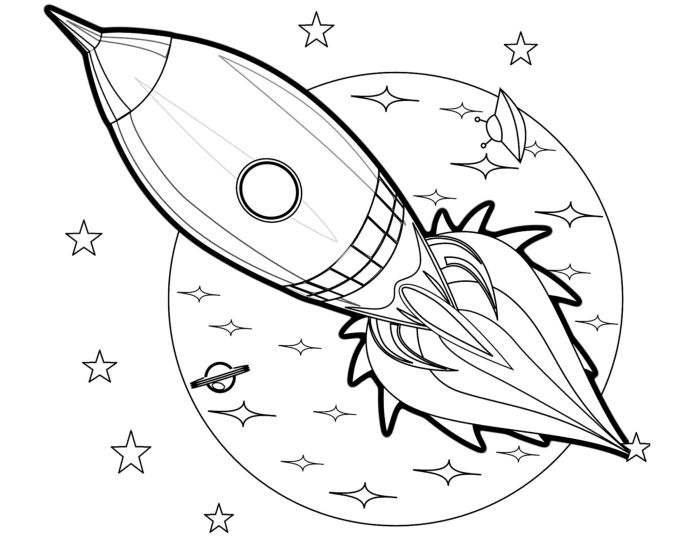 Coloring pages of rockets