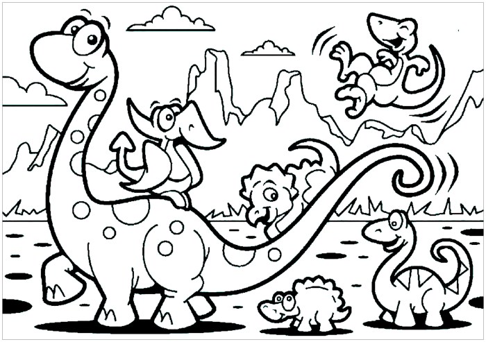 Dinosaur coloring pages kids