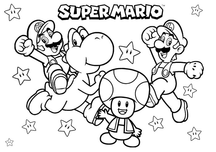 Mario bros coloring page