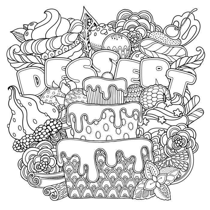 Coloring pages dessert