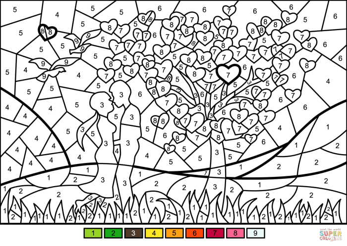 Printable color by number pages