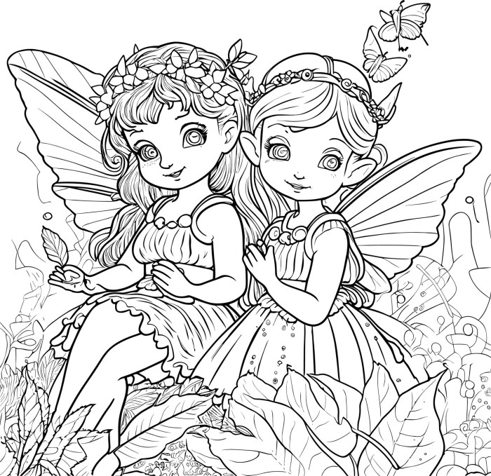 Coloring pages fairies