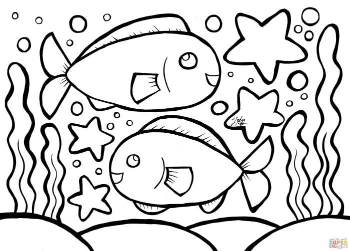 Fish coloring pages for kids free