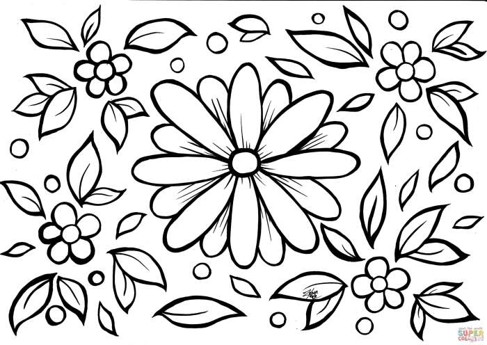 Coloring pages flowers printable