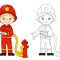 Fire fighter coloring pages