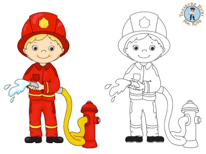 Fire fighter coloring pages