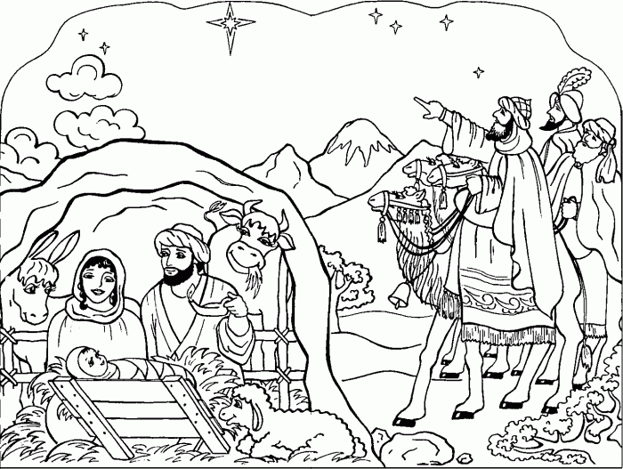 Nativity coloring scene pages christmas coloringme printable