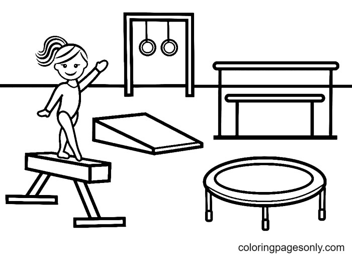 Gymnastics coloring page