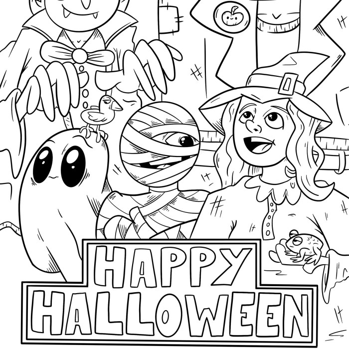 Coloring page kids halloween