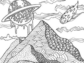 Psychedelic coloring pages