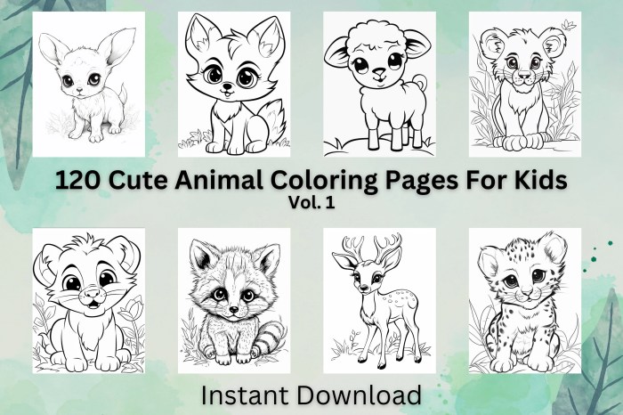 Cute animal coloring page