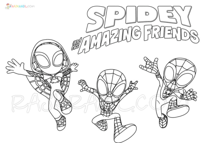 Spidey and his amazing friends coloring page