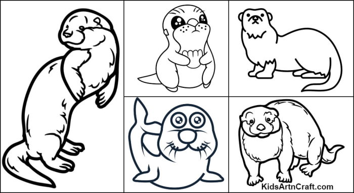 Otter coloring pages