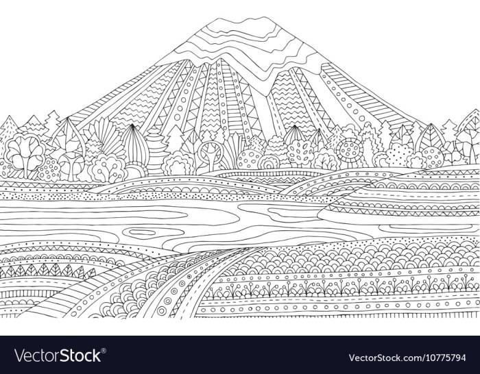 Mountains coloring page