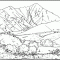 Mountains coloring page