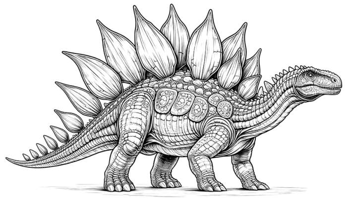 Realistic dinosaur coloring pages