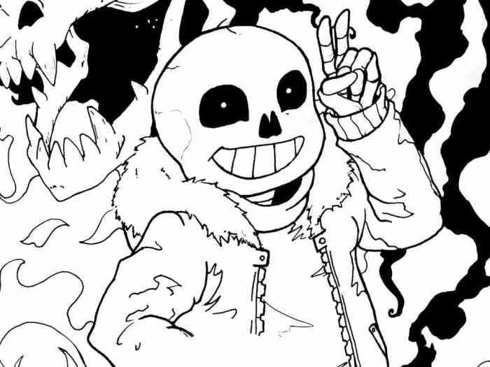 Sans anime coloring page