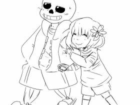 Sans anime coloring page