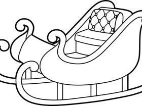 Santa sleigh coloring page